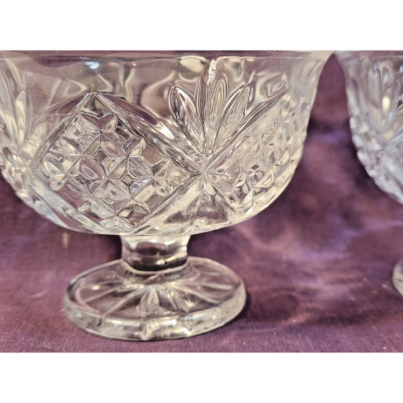 3 Shannon Godinger 24% Lead Crystal Fan & Cris-Cross Ice Cream Fruit Bowls Cups - Picture 4 of 5